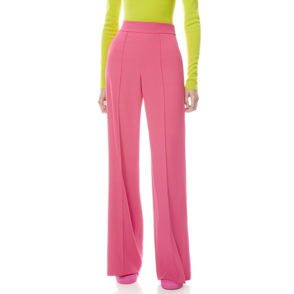 SOLD!!! Alice + Olivia Dylan Wide Leg Pleated Pants in Wild Pink Size 4